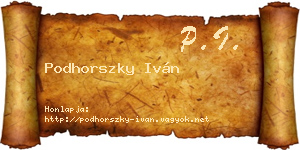 Podhorszky Iván névjegykártya
