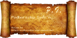 Podhorszky Iván névjegykártya